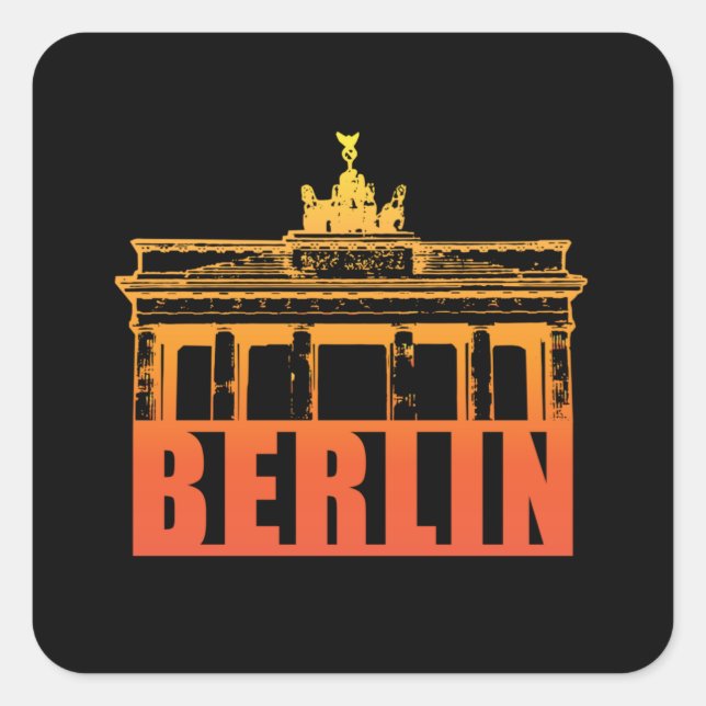 Pegatina Cuadrada Berlín Alemania City Cityscape Skyline Funny Gift (Anverso)
