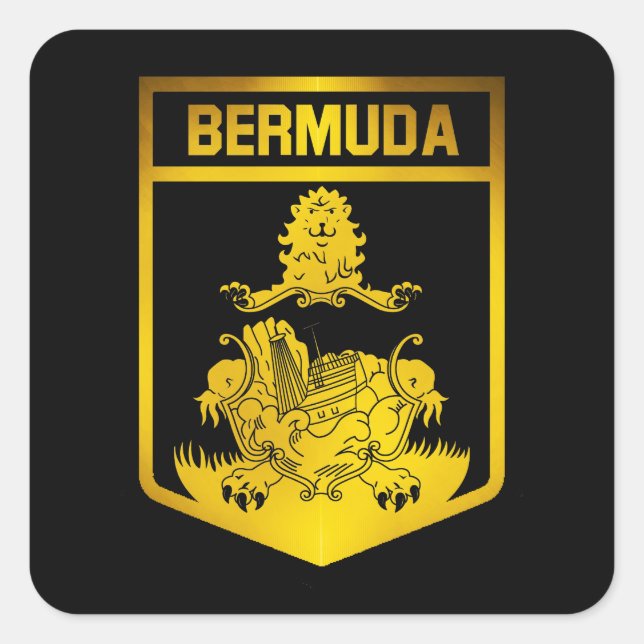 Pegatina Cuadrada Bermuda Emblem (Anverso)