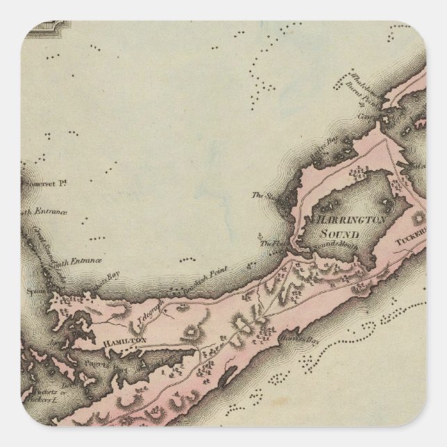 Pegatina Cuadrada Bermudas (Anverso)