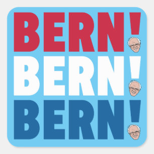 Pegatina Cuadrada Bern Bern Bernie Sanders