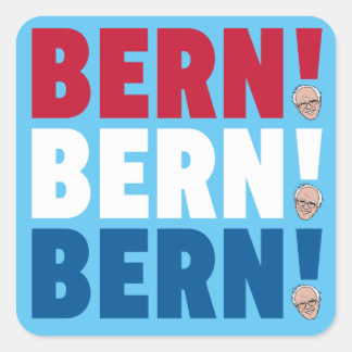 Pegatina Cuadrada Bern Bern Bernie Sanders
