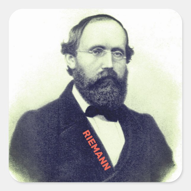 Pegatina Cuadrada Bernhard Riemann (Anverso)