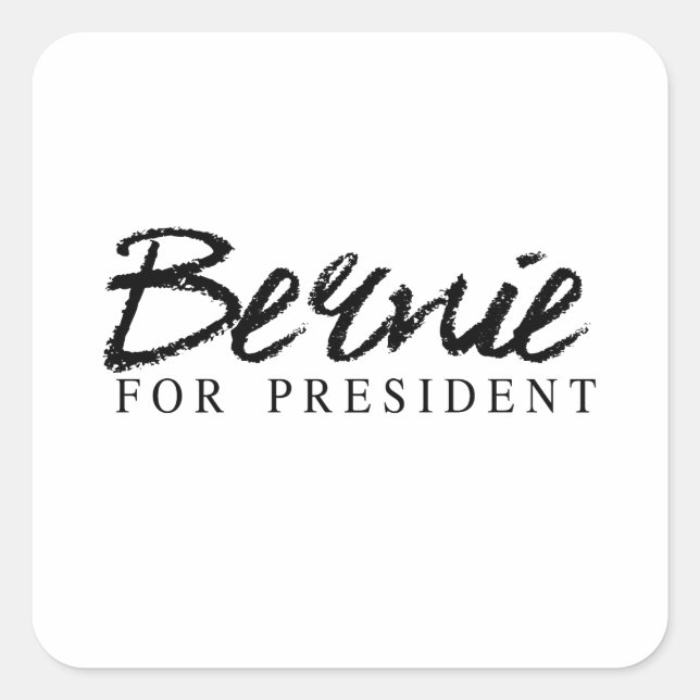 Pegatina Cuadrada Bernie Para La Firma Del Presidente (Anverso)