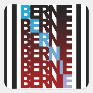 Pegatina Cuadrada BERNIE sanders textStacks