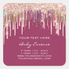 Pegatina Cuadrada Berry de productos Rosas con taladros de holografí