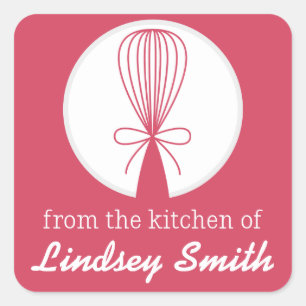 Pegatina Cuadrada Berry Whisk Silhouette Kitchen Labels