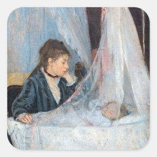 Pegatina Cuadrada Berthe Morisot - La Cuna / Le Berceau