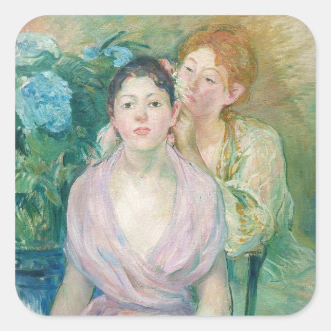 Pegatina Cuadrada Berthe Morisot - La Horstensia / Las Dos Hermanas (Anverso)