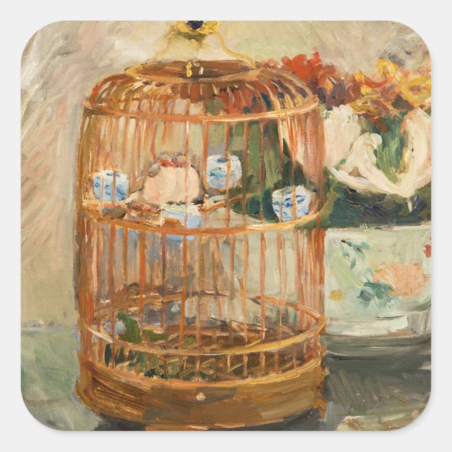 Pegatina Cuadrada Berthe Morisot - La jaula (Anverso)