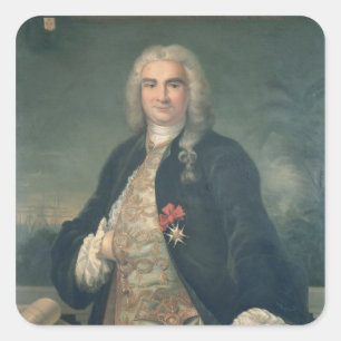 Pegatina Cuadrada Bertrand-Francois Mahe de la Bourdonnais