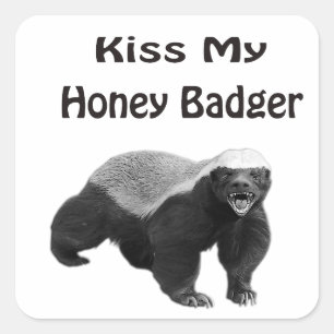 Pegatina Cuadrada Besa mi querida Badger