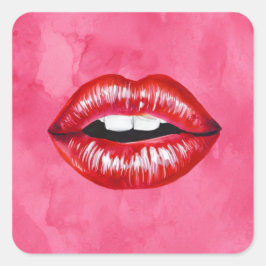 Pegatina Cuadrada Beso de amor