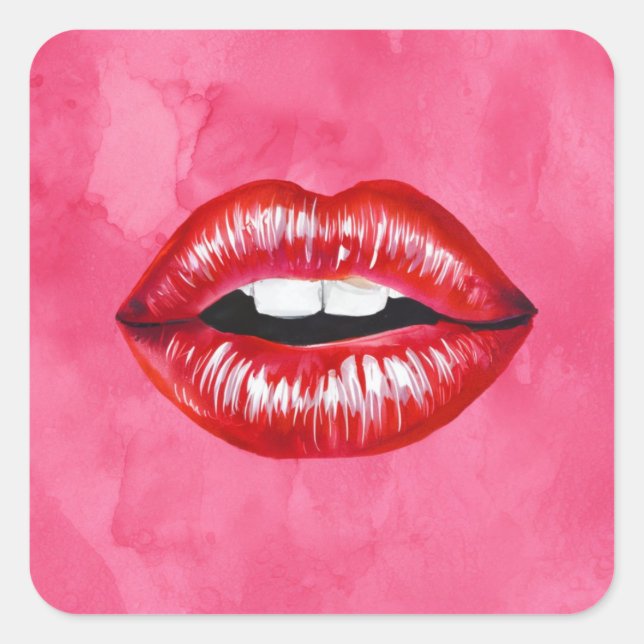 Pegatina Cuadrada Beso de amor (Anverso)