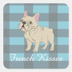 Pegatina Cuadrada Besos Franceses