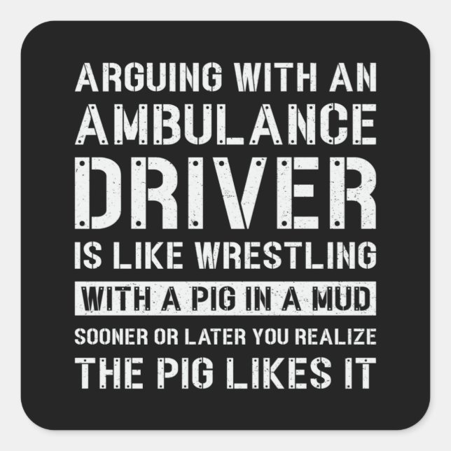 Pegatina Cuadrada Best Ambulance Driver Paramedic Emergency Emt Ems (Anverso)