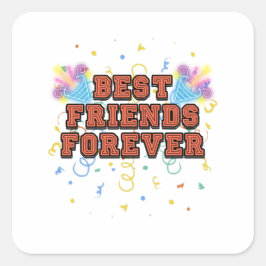 Pegatina Cuadrada best friends forever,best friend day, funny, party