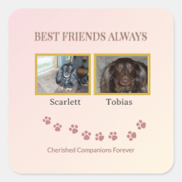 Pegatina Cuadrada Best Friends Pawprint