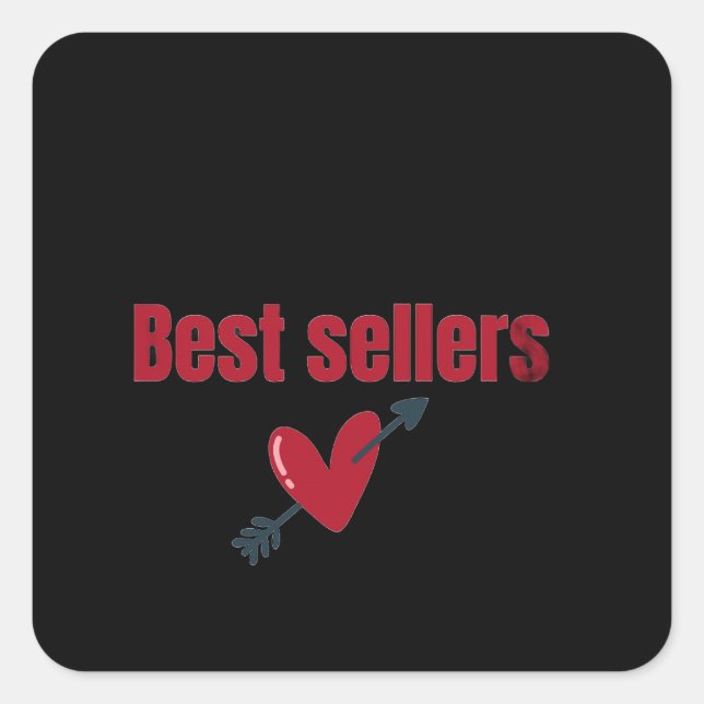 Pegatina Cuadrada Best Sellers Valentine Heart Arrow T-Shirt (Anverso)