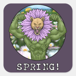 Pegatina Cuadrada Bestia de primavera