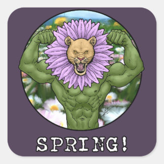 Pegatina Cuadrada Bestia de primavera