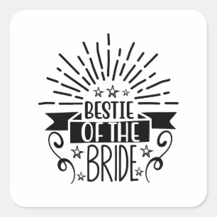 Pegatina Cuadrada Bestie De La Novia