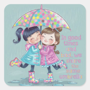 Pegatina Cuadrada Besties