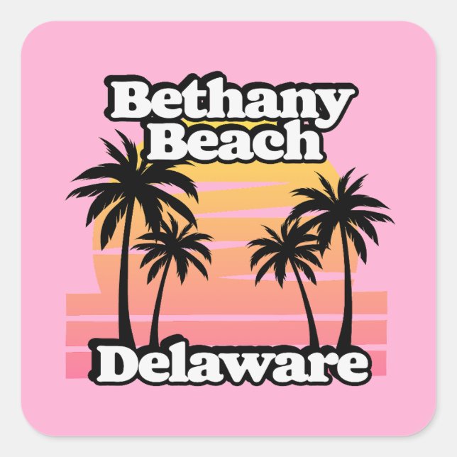 Pegatina Cuadrada Bethany Beach Delaware (Anverso)