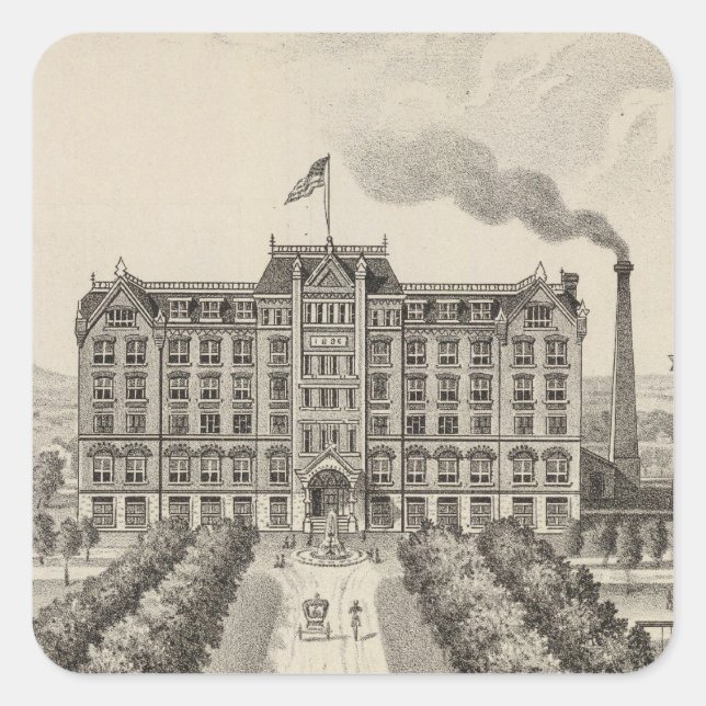 Pegatina Cuadrada Bethany College, Lindsborg, Kansas (Anverso)