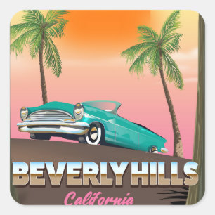 Pegatina Cuadrada Beverly Hills California