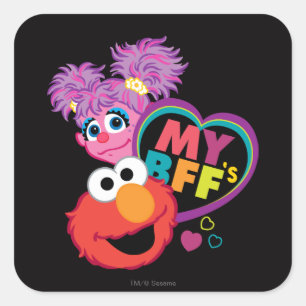 Pegatina Cuadrada BFF Abby and Elmo