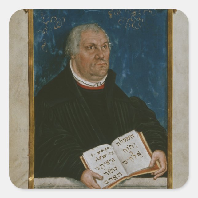 Pegatina Cuadrada Biblia alemana de la traducción de Luther, 1561 (Anverso)