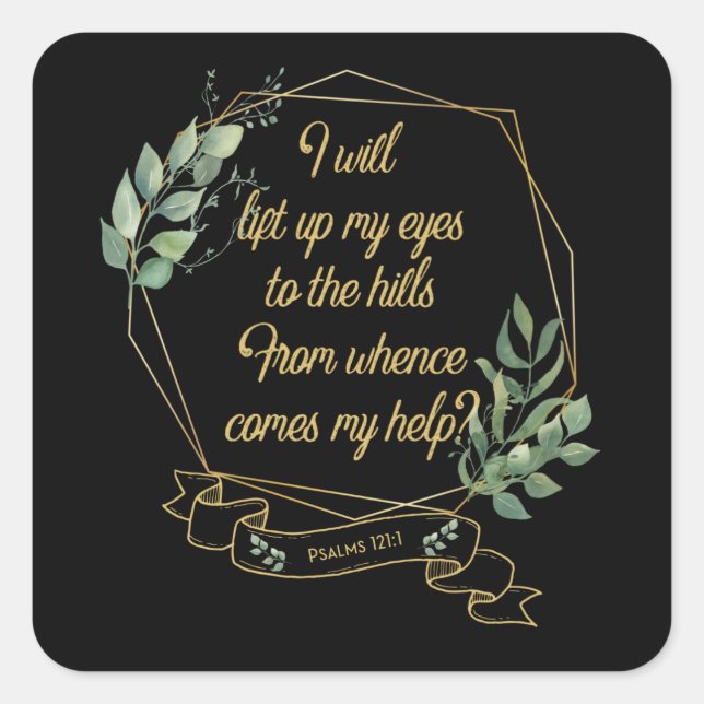 Pegatina Cuadrada Biblia cristiana versus hojas de eucalipto (Anverso)