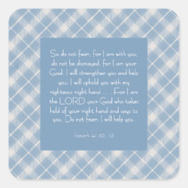 Pegatina Cuadrada Biblia personalizable Verse Isaiah 41:10, 13