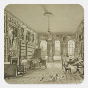 Pegatina Cuadrada Biblioteca como salón, parque de Cassiobury,