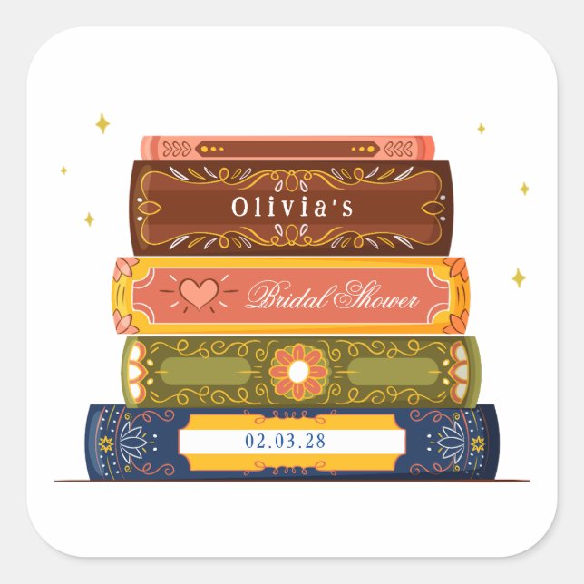 Pegatina Cuadrada Biblioteca de cuentos en el próximo capítulo Despe (Anverso)