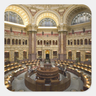 Pegatina Cuadrada Biblioteca del Congreso