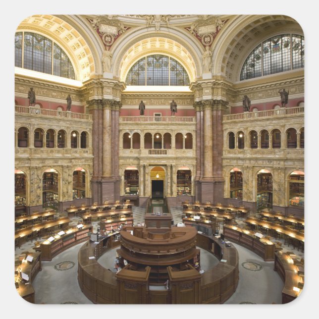 Pegatina Cuadrada Biblioteca del Congreso (Anverso)