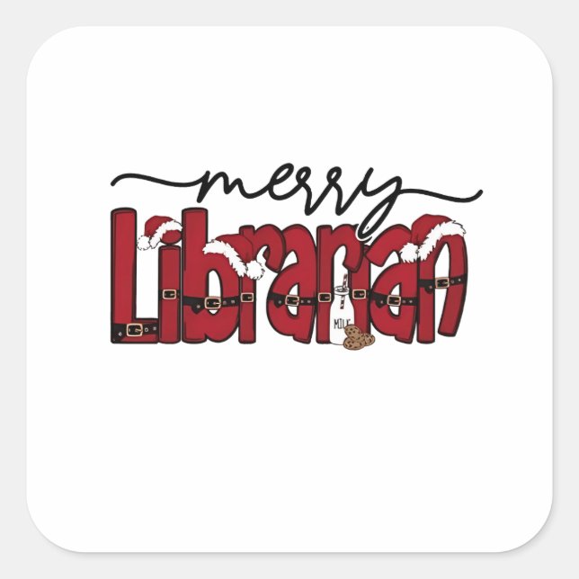 Pegatina Cuadrada Biblioteca del Libro de Navidades de Bielorras (Anverso)