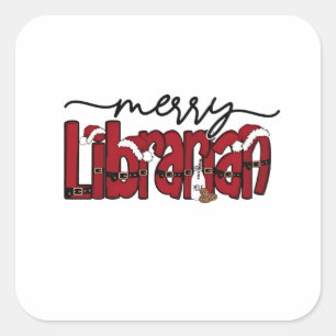 Pegatina Cuadrada Biblioteca del Libro de Navidades de Bielorras