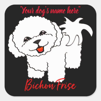 Pegatina Cuadrada Bichon Frise