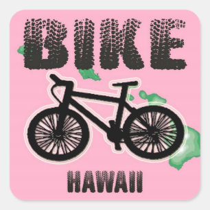Pegatina Cuadrada bici hawaii