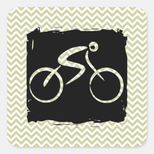Pegatina Cuadrada Bicicleta