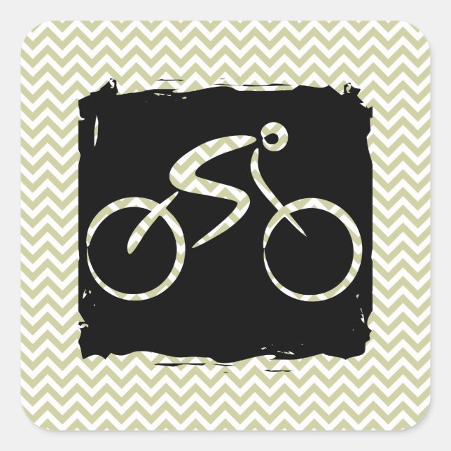 Pegatina Cuadrada Bicicleta (Anverso)