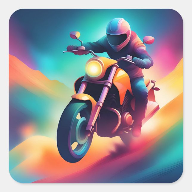 Pegatina Cuadrada bicicleta (Anverso)