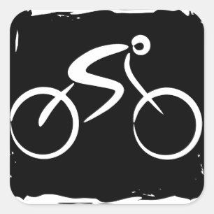 Pegatina Cuadrada Bicicleta