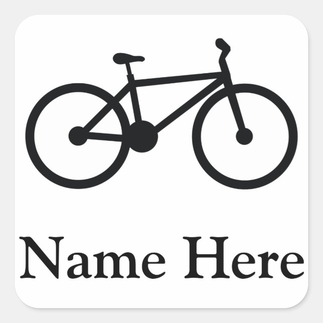 Pegatina Cuadrada Bicicleta (Anverso)