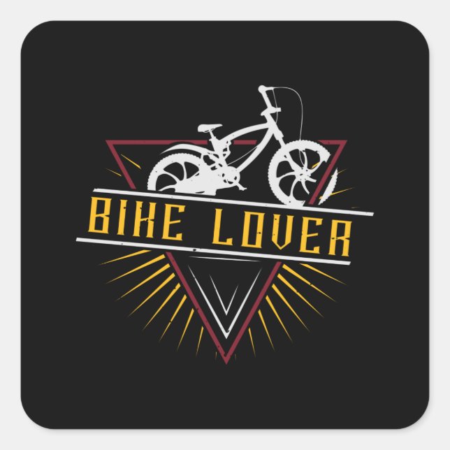Pegatina Cuadrada Bicicleta - Amante de la bicicleta (Anverso)