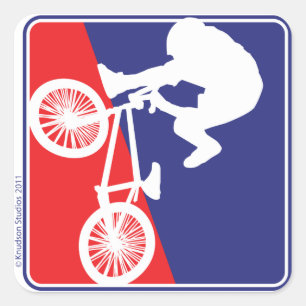 Pegatina Cuadrada Bicicleta BMX