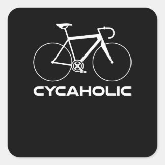 Pegatina Cuadrada Bicicleta Cycaholt Addict Gracioso Logo Ciclista