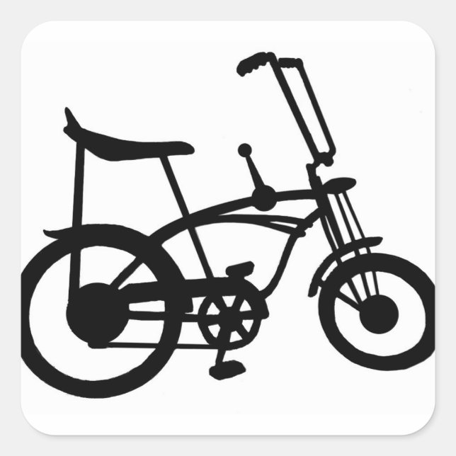 PEGATINA CUADRADA BICICLETA DE BICICLETA DE BICICLETA DE LOS AÑOS 60 (Anverso)